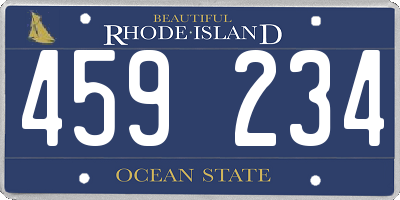 RI license plate 459234