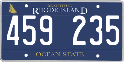 RI license plate 459235