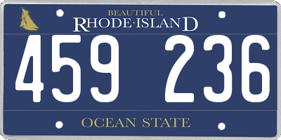 RI license plate 459236