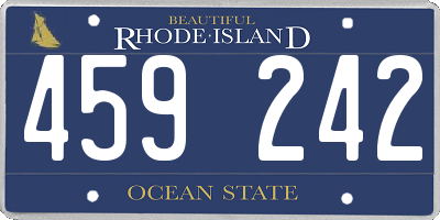 RI license plate 459242