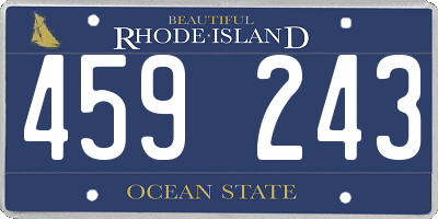 RI license plate 459243