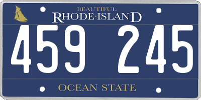 RI license plate 459245