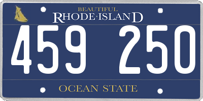 RI license plate 459250