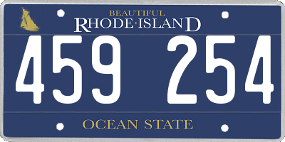 RI license plate 459254