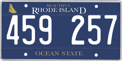 RI license plate 459257