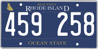 RI license plate 459258