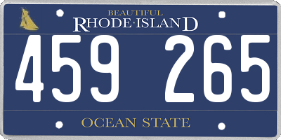RI license plate 459265