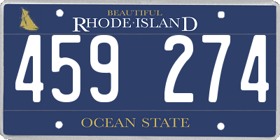 RI license plate 459274