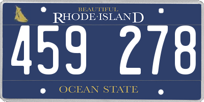 RI license plate 459278