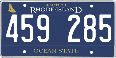 RI license plate 459285