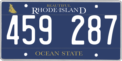 RI license plate 459287