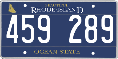 RI license plate 459289