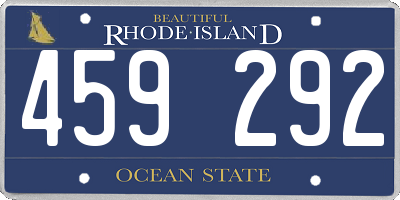 RI license plate 459292