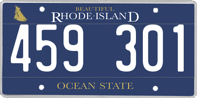 RI license plate 459301