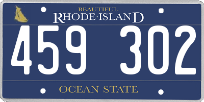 RI license plate 459302