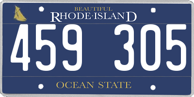 RI license plate 459305