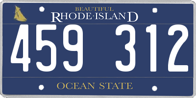 RI license plate 459312