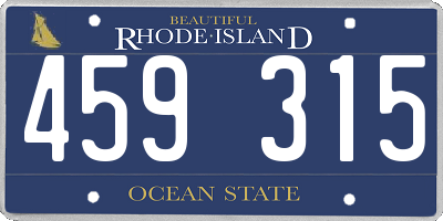 RI license plate 459315