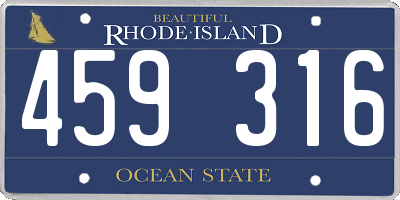 RI license plate 459316