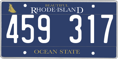 RI license plate 459317