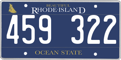 RI license plate 459322