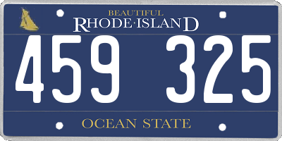RI license plate 459325