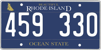 RI license plate 459330