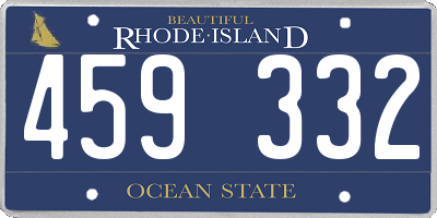 RI license plate 459332