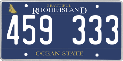 RI license plate 459333
