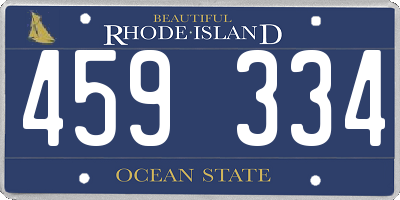RI license plate 459334