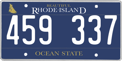 RI license plate 459337