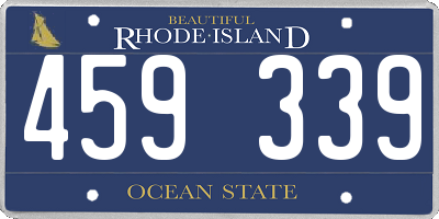 RI license plate 459339