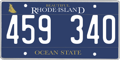 RI license plate 459340