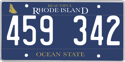 RI license plate 459342