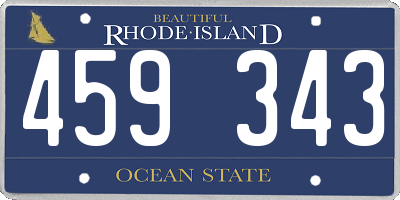 RI license plate 459343