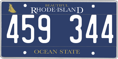 RI license plate 459344