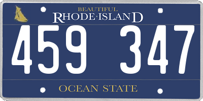 RI license plate 459347