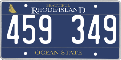 RI license plate 459349
