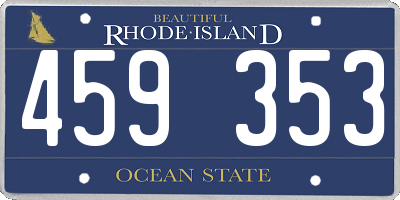 RI license plate 459353