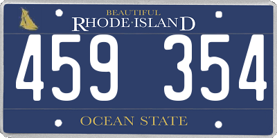 RI license plate 459354