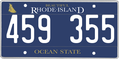 RI license plate 459355