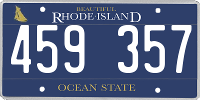 RI license plate 459357