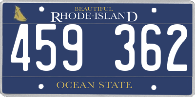 RI license plate 459362