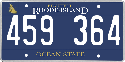 RI license plate 459364