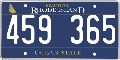RI license plate 459365