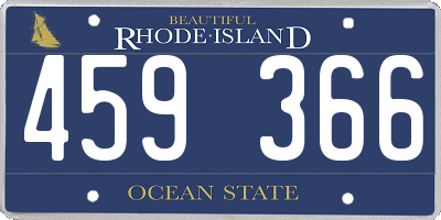 RI license plate 459366