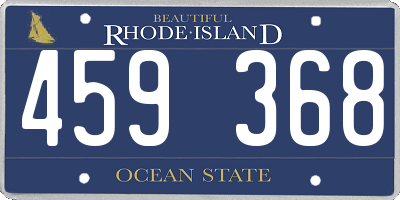 RI license plate 459368