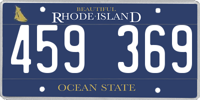 RI license plate 459369