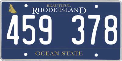 RI license plate 459378