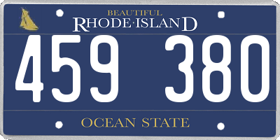 RI license plate 459380